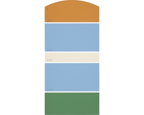 Farbmusterkarte J15 Farben für Körper, Geist & Seele - anregend & aufbauend 21x10 cm Farbmusterkarte mit fünf Farbtönen