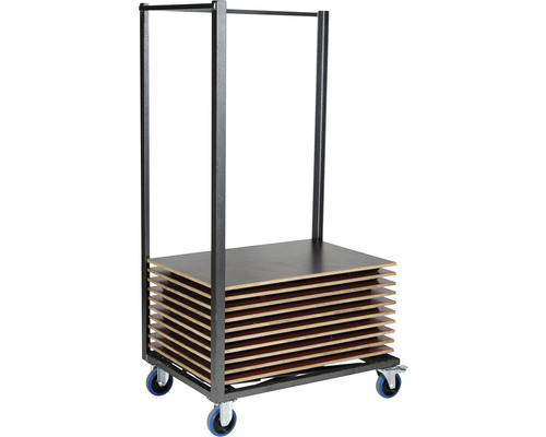 Plattenwagen mit mehreren Holzplatten