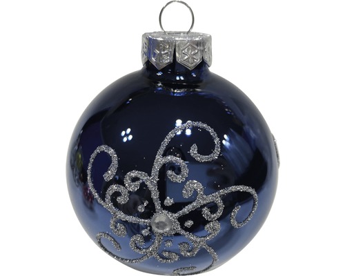 Christbaumkugel Lafiora Glas Ø 8 cm blau