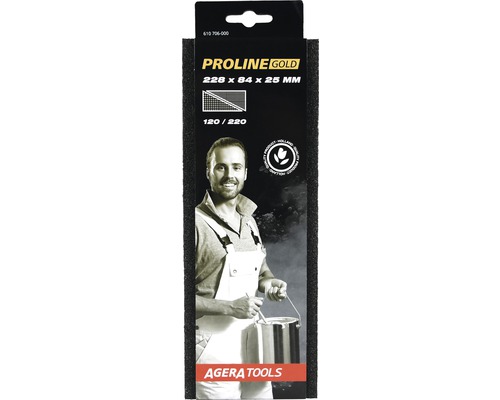 Proline Gold Schleifpapier, Körnung 120/220, Abmessungen 228 x 84 x 25 Millimeter
