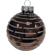 Weihnachtsbaumkugel mit Silberglitzerstreifen