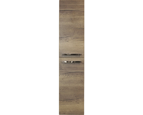 Schrankfront mit Holzoptik und Griffen