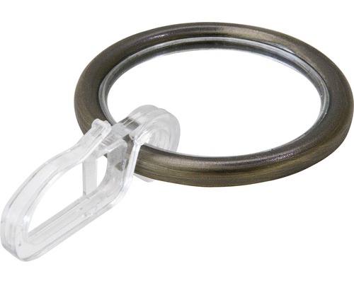 Vorhangring rund mit Haken und Gleiteinlage für Rivoli, Vienna brüniert Ø 20 mm 10 Stk. Vorhangring rund mit Haken und Gleiteinlage für Rivoli, Vienna brüniert Ø 20 mm 10 Stk.