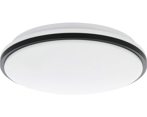 LED Deckenleuchte Eglo 18W HxØ 65x340 mm weiß Dekor Ring schwarz mit Kristalleffekt (75627)