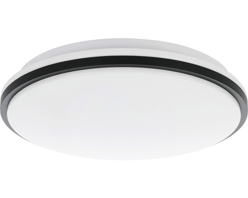 LED Deckenleuchte Eglo 18W HxØ 65x340 mm weiß Dekor Ring schwarz mit Kristalleffekt Runde Deckenleuchte für Innenräume