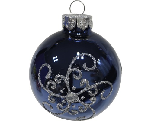 Christbaumkugel Lafiora Glas Ø 6 cm blau