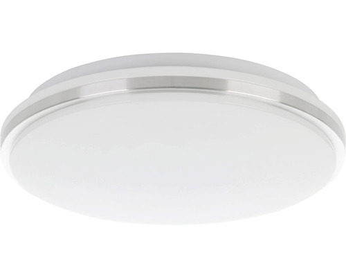 LED Deckenleuchte Eglo 18W HxØ 65x340 mm weiß/nickel-matt mit Kristalleffekt Runde Deckenleuchte