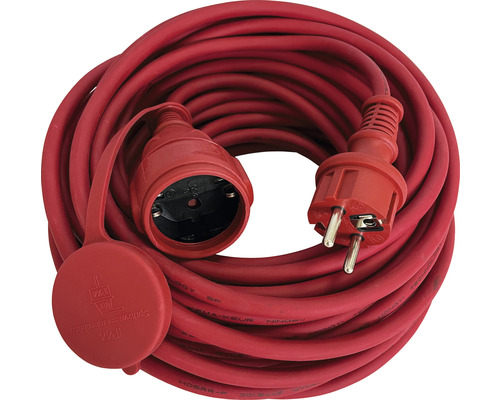 Verlängerungskabel 3 x 1,5 mm² H05RR-F IP 44 25 m rot Verlängerungskabel mit Stecker und Kupplung