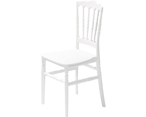 Weißer Stuhl im Chiavari-Stil