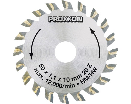 Kreissägeblatt Proxxon, hartmetallbestückt, Ø 50 mm (20 Zähne), (28017)