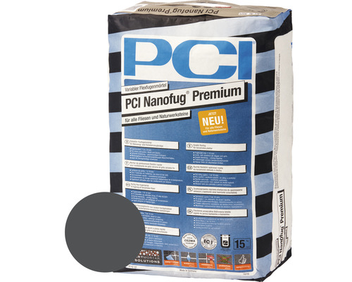 PCI Nanofug® Premium Variabler Flexfugenmörtel für alle Fliesen und Natursteine anthrazit 15 kg PCI Nanofug Premium flexibler Fugenmörtel Sack