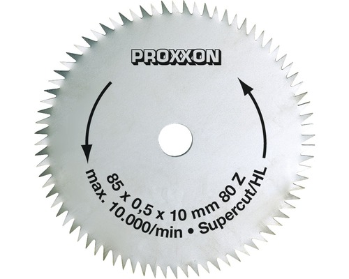 Kreissägeblatt Proxxon Super-Cut, Ø 85 mm, 80 Zähne, (28731)