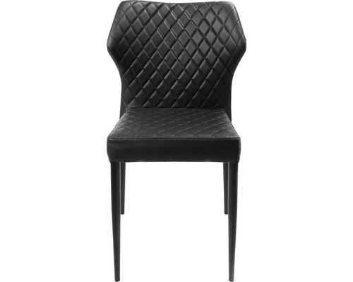 Gepolsterter Stuhl mit Rautenmuster und vier Beinen