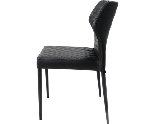 Gepolsterter Stuhl mit Rautenmuster und vier Beinen