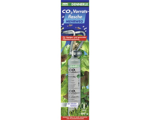 CO2 Pflanzen-Dünge-Set Dennerle Mehrwegflasche 500 g Dennerle Mehrweg CO2 Vorratsflasche 500 Gramm für Aquarien