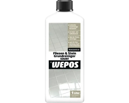 Fliesen- und Stein Grundreiniger sauer Wepos 1 L Fliesen- und Stein Grundreiniger sauer Wepos 1 L