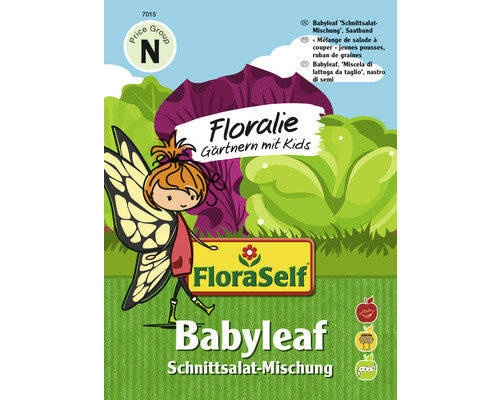 Gemüsesamen FloraSelf Floralie-Gärtnern mit Kids Schnittsalat/Pflücksalat ‘Baby Leaf Mix‘