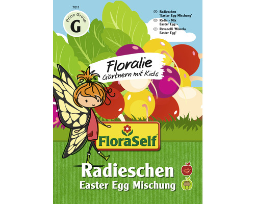 Gemüsesamen FloraSelf Floralie-Gärtnern mit Kids Radieschen bunt 'Easter Egg Mix'