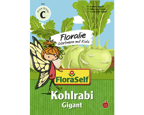 Gemüsesamen FloraSelf Floralie-Gärtnern mit Kids Kohlrabi 'Gigant'