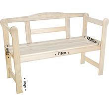 Gartenbank aus Holz mit Abmessungen
