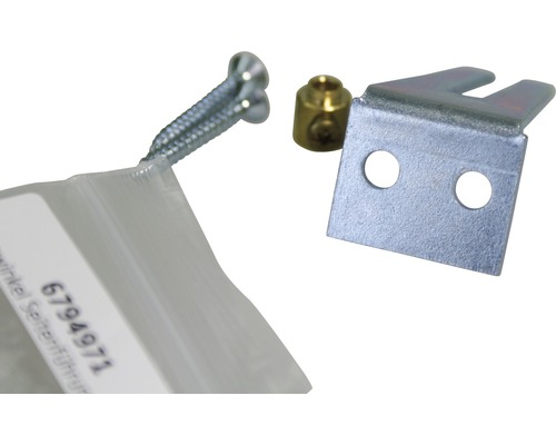 Zubehörset für Sanitärinstallationen mit Schrauben, Anschlussstück und Halterung