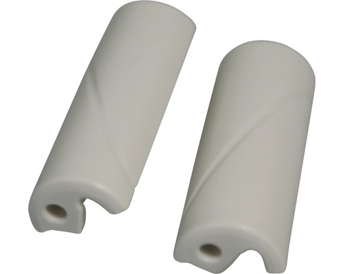Zwei Griffstücke aus Kunststoff