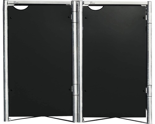 Doppelte mobile Sichtschutzwand mit Metallrahmen und blickdichter Plane