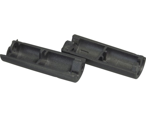 Zwei schwarze Kunststoff-Endkappen