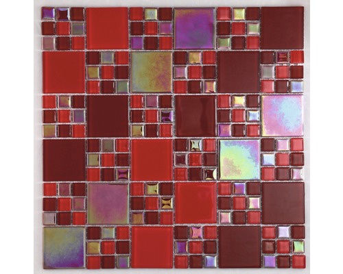 Glasmosaik Rainbow 30,0x30,0 cm rot
