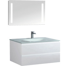 Badezimmermöbel-Set mit Waschtischunterschrank, Waschbecken und beleuchtetem Spiegel