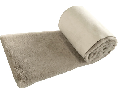 Bierbankauflage Romance helbraun 25x220 cm Gerollte Kunstfell-Decke