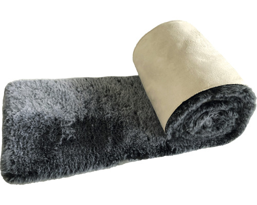 Bierbankauflage Romance grau-meliert 25x220 cm Grauer, gerollter Kunstfellteppich