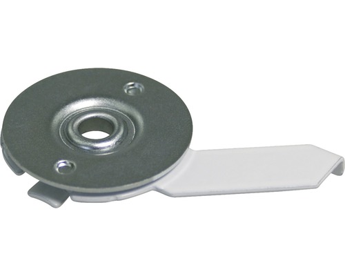 Möbelverbinder mit Metallscheibe und Kunststoffzunge