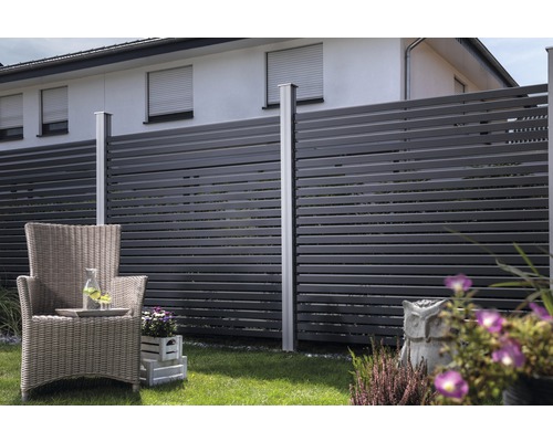 Garten mit modernem Sichtschutzzaun aus Aluminium
