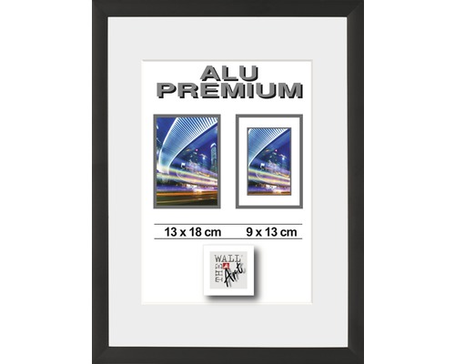 Bilderrahmen Aluminium Duo schwarz 13x18 cm