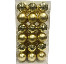 Verpackung mit goldenen Weihnachtskugeln