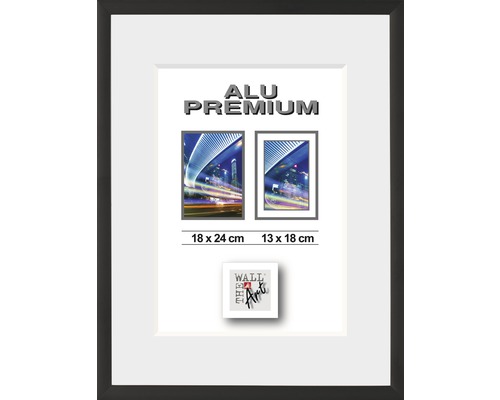 Bilderrahmen Aluminium Duo schwarz 18x24 cm