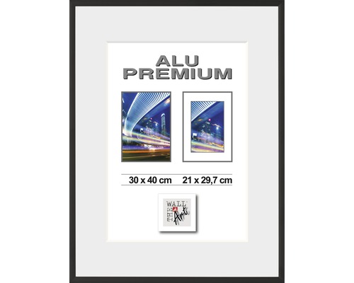 Bilderrahmen Aluminium Duo schwarz 24x30 cm