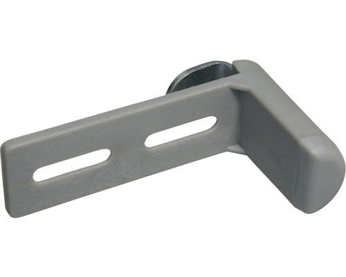 Grauer Möbelverbinder mit zwei Schlitzen