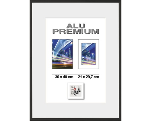 Bilderrahmen Aluminium Duo schwarz 30x40 cm