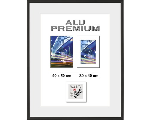 Bilderrahmen Aluminium Duo schwarz 40x50 cm