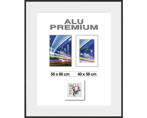 Bilderrahmen Aluminium Duo schwarz 50x60 cm