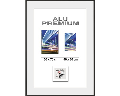 Bilderrahmen Aluminium Duo schwarz 50x70 cm