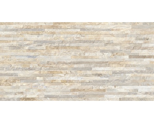 Feinsteinzeug Wandfliese Ardesia Almond 62,5x32 cm beige matt Wandverkleidung aus Steinimitat für den Innenbereich
