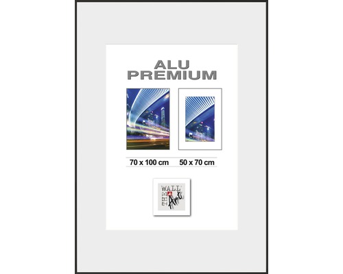Bilderrahmen Aluminium Duo schwarz 70x100 cm