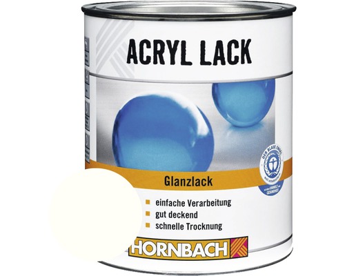HORNBACH Buntlack Acryllack glänzend glacierweiß 750 ml Dose Acryllack Glanzlack von Hornbach