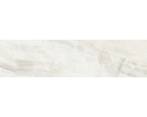 Feinsteinzeug Bodenfliese Dubai Pearl 15x62,5 cm grau matt Nahaufnahme einer hellen Marmorplatte