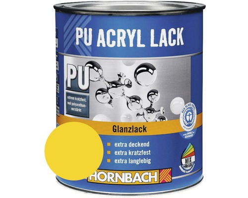 HORNBACH Buntlack PU Acryllack glänzend RAL 1021 rapsgelb 375 ml