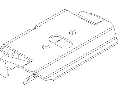 Draufsicht auf ein Montageteil mit Befestigungslöchern