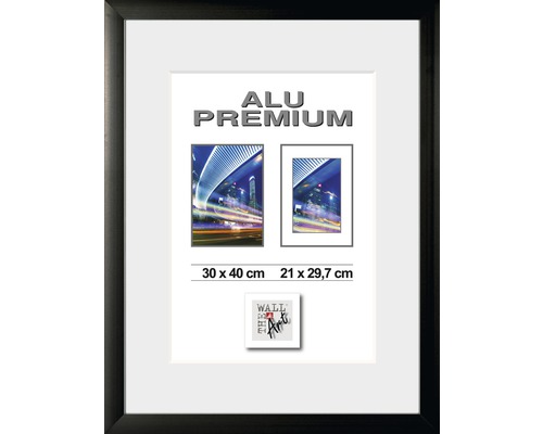 Bilderrahmen Aluminium Quattro schwarz 30x40 cm